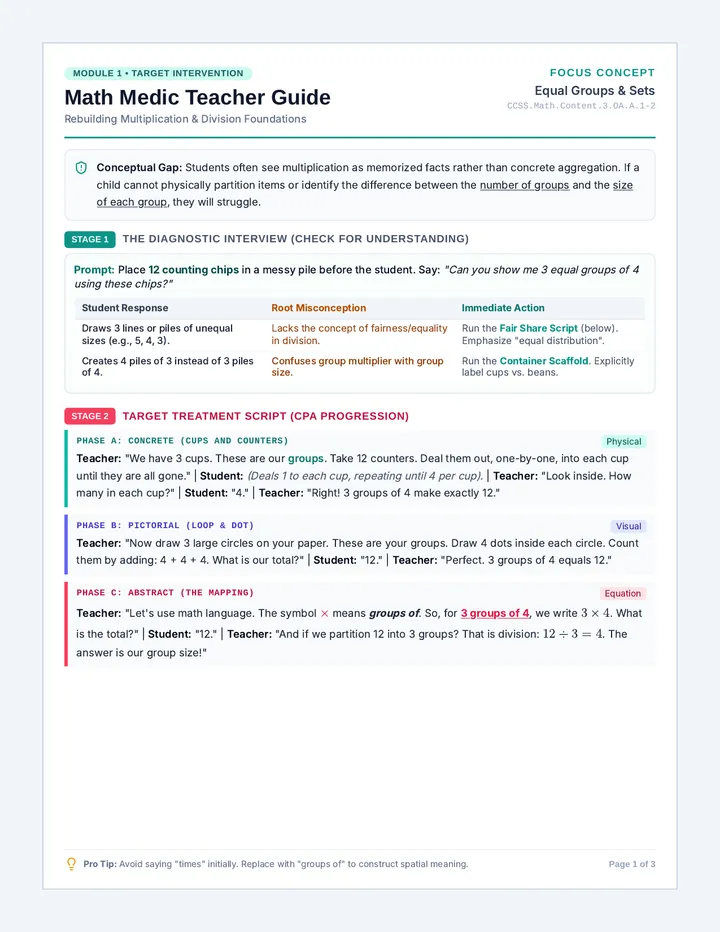 Math Medic Teacher Guide