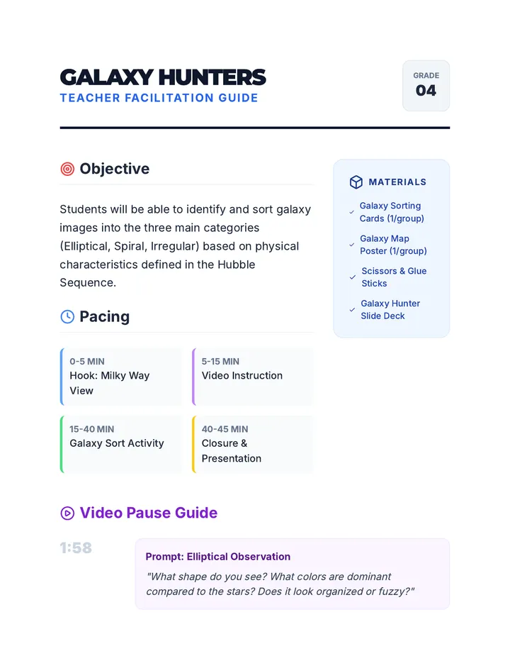 Galaxy Hunters Teacher Guide