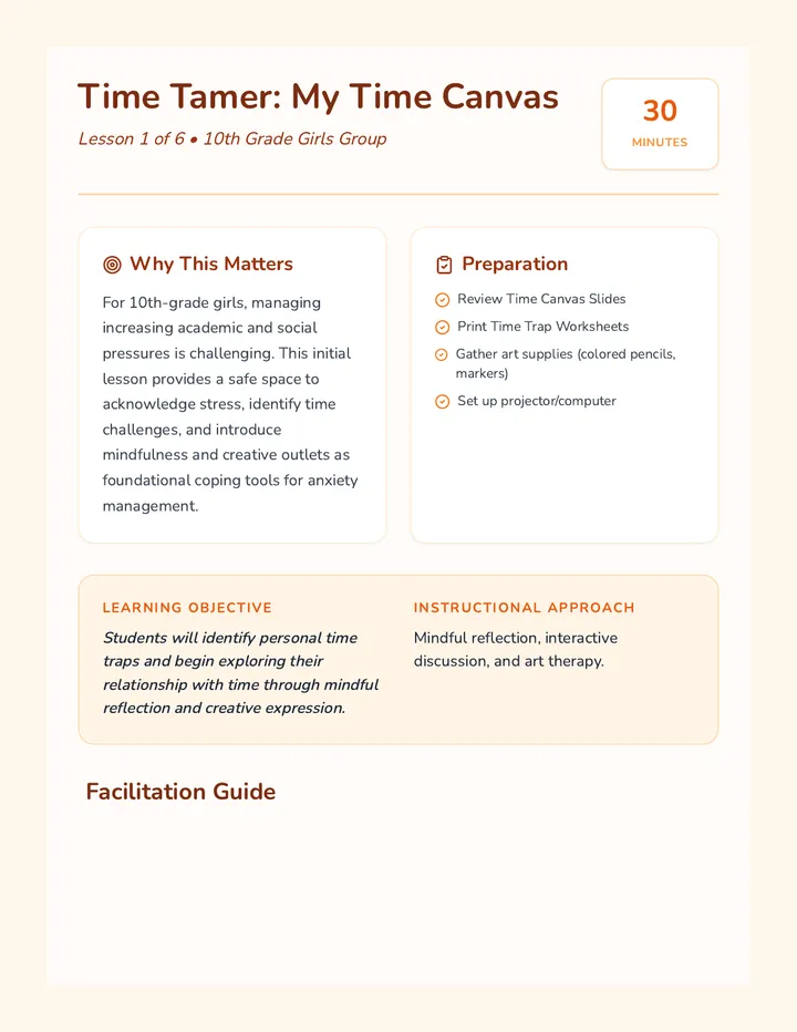 My Time Canvas Lesson Plan • Material • Lenny.com