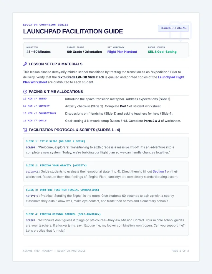Launchpad Facilitation Teacher Guide
