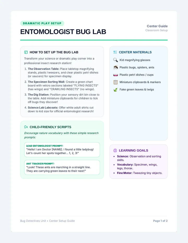 Bug Lab Play Guide