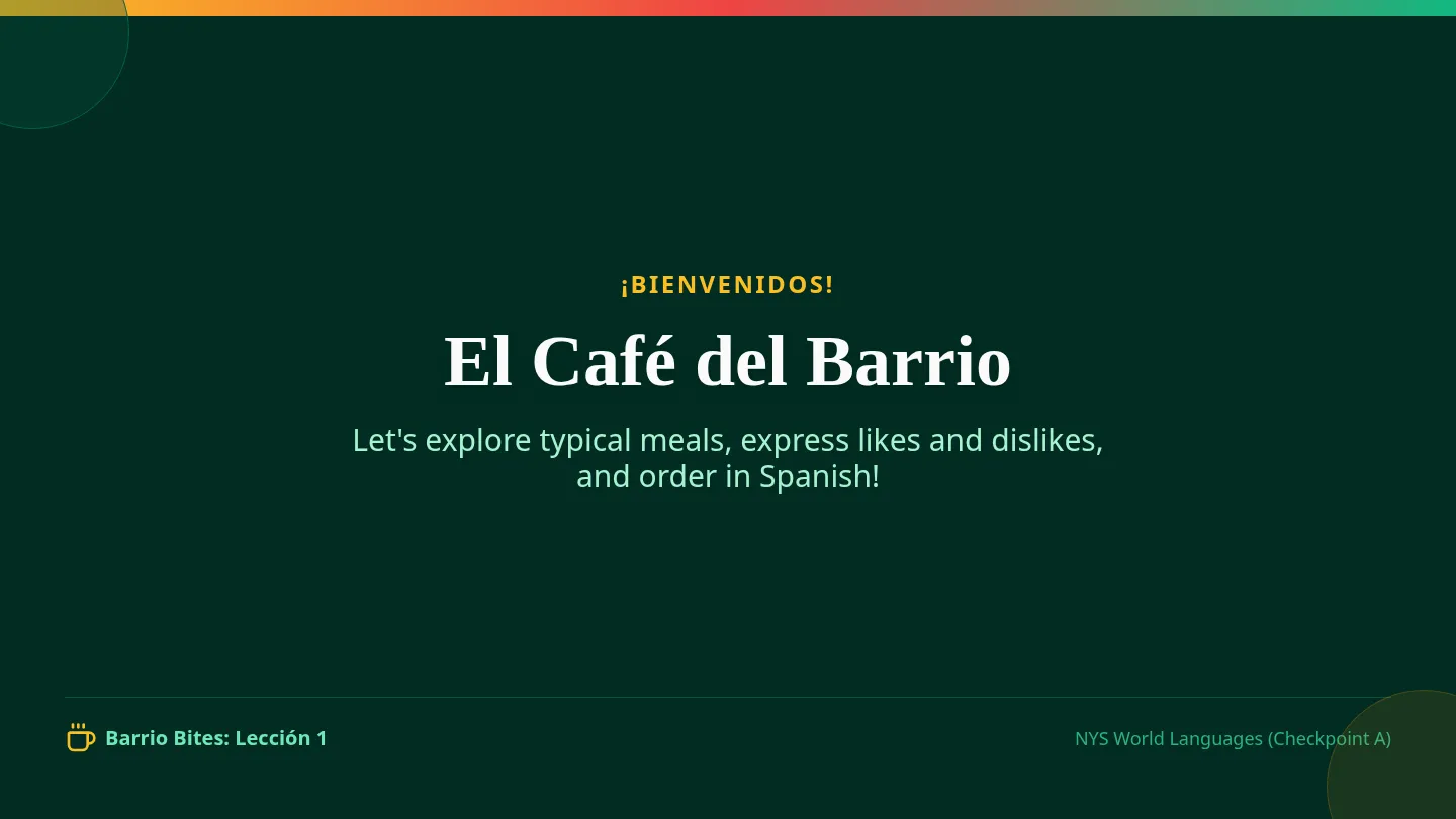 Cafe del Barrio Slides