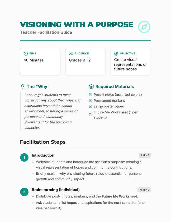 Visioning Guide Teacher Plan