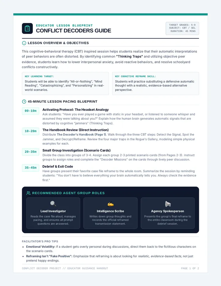 Conflict Decoders Teacher Guide