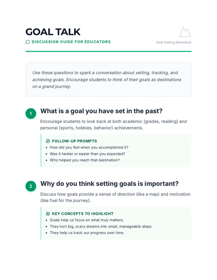 Goal Talk Discussion Guide