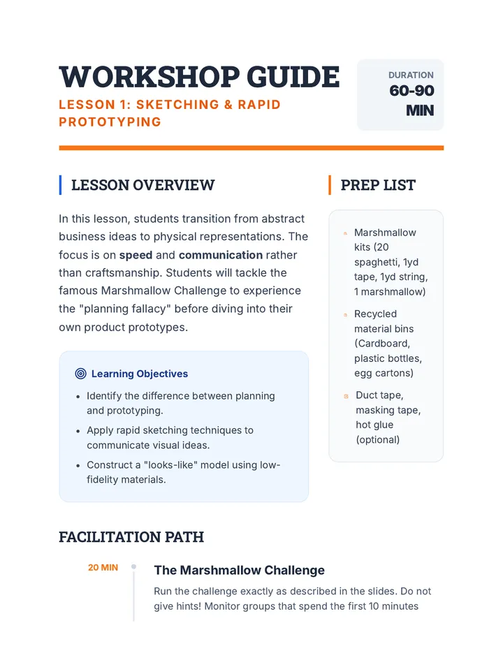 Prototyping Workshop Teacher Guide