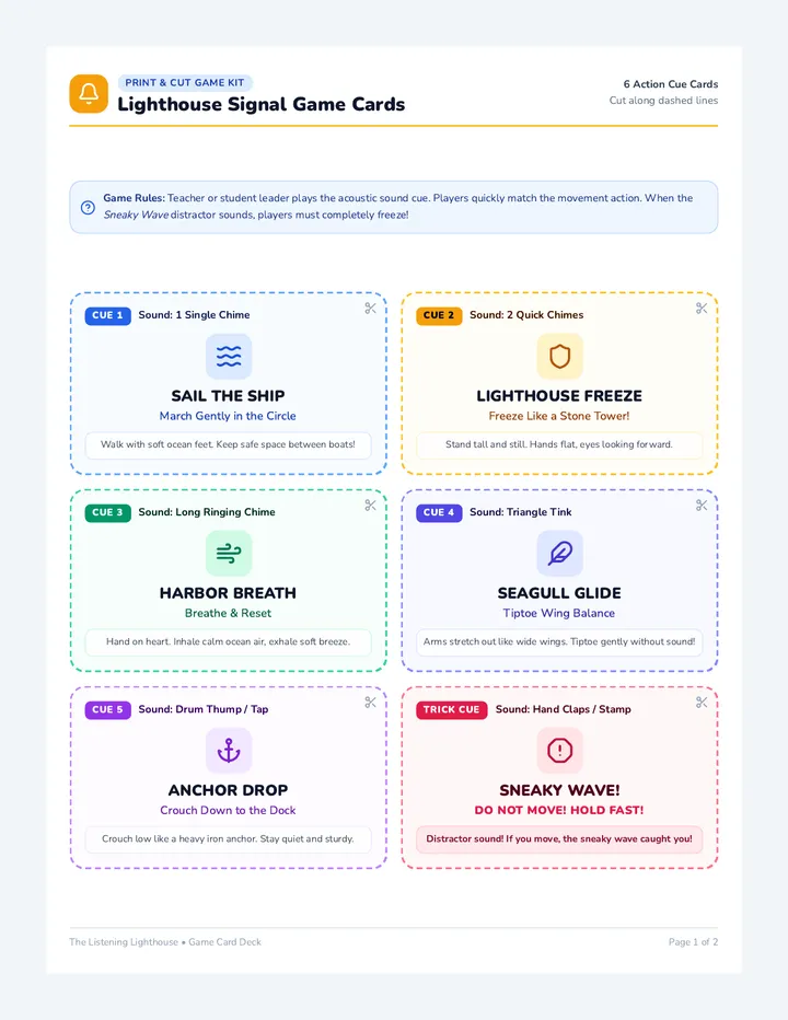 Lighthouse Signal Game Cards