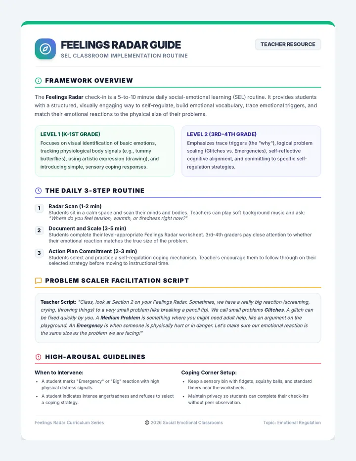 Feelings Radar Teacher Guide