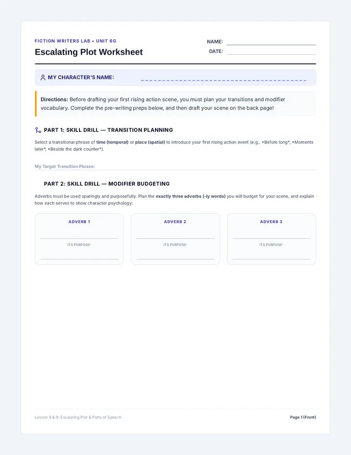 Escalating Plot Worksheet