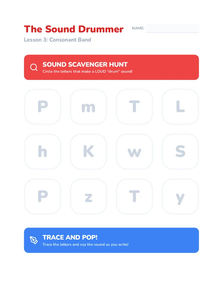 Sound Drummer Worksheet