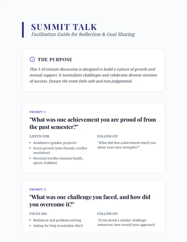 Summit Talk Discussion Guide