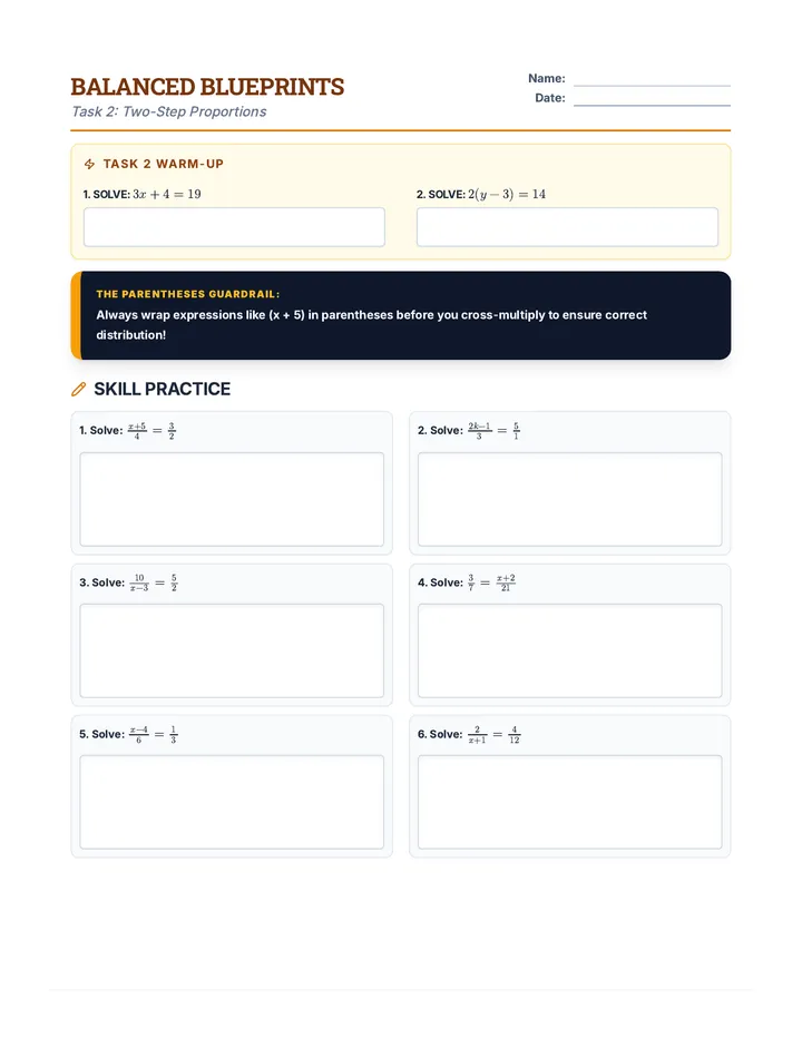 Balanced Blueprints Worksheet