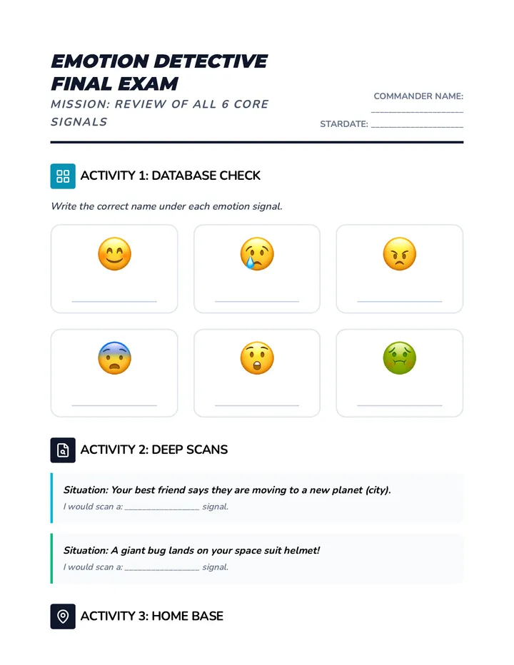 Detective Final Exam Worksheet