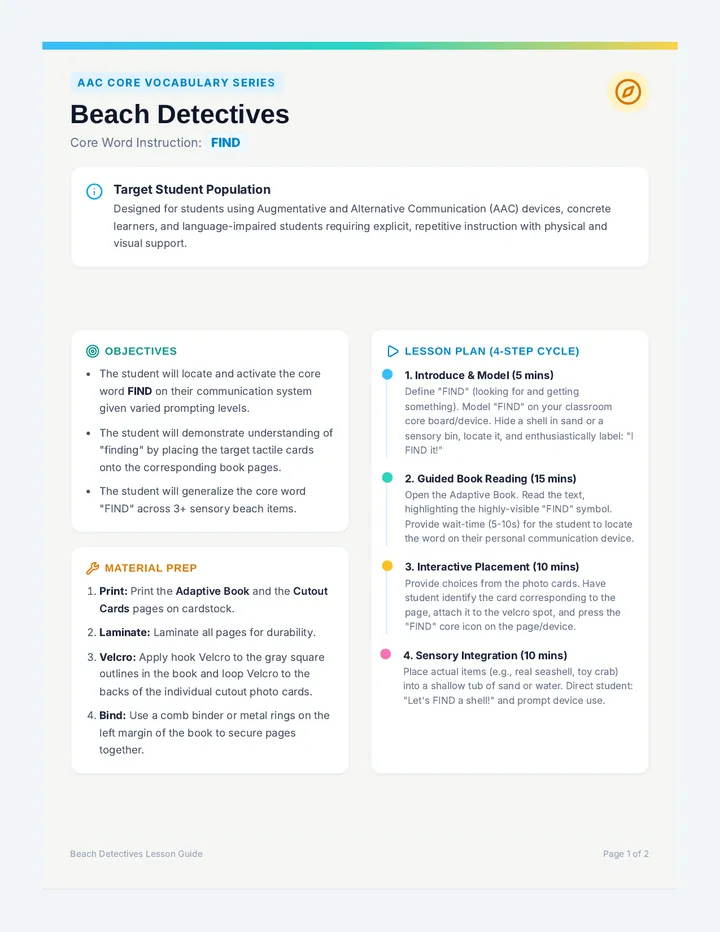 Beach Detectives Teacher Guide