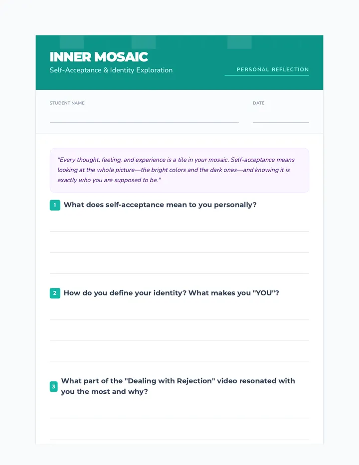 Inner Mosaic Worksheet