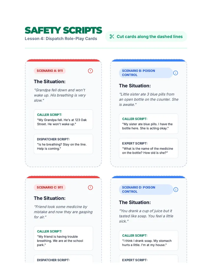 Safety Script Role Play Cards