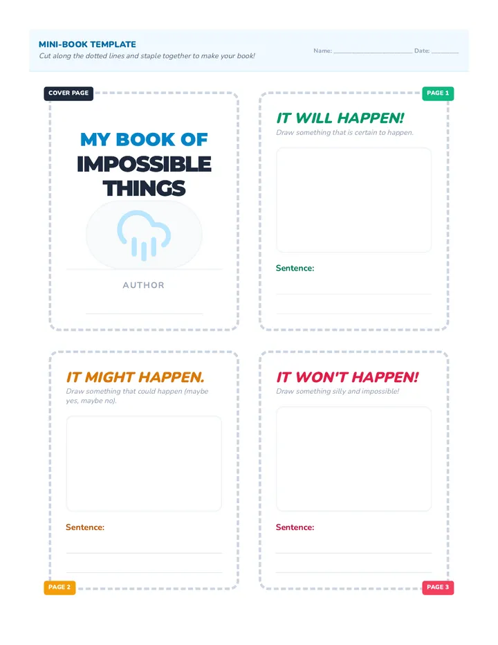 Impossible Things Mini Book Activity