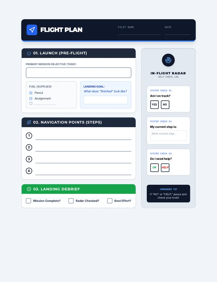 Flight Plan Worksheet