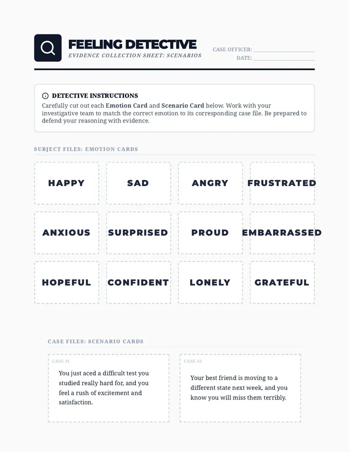 Emotion Scenario Worksheet