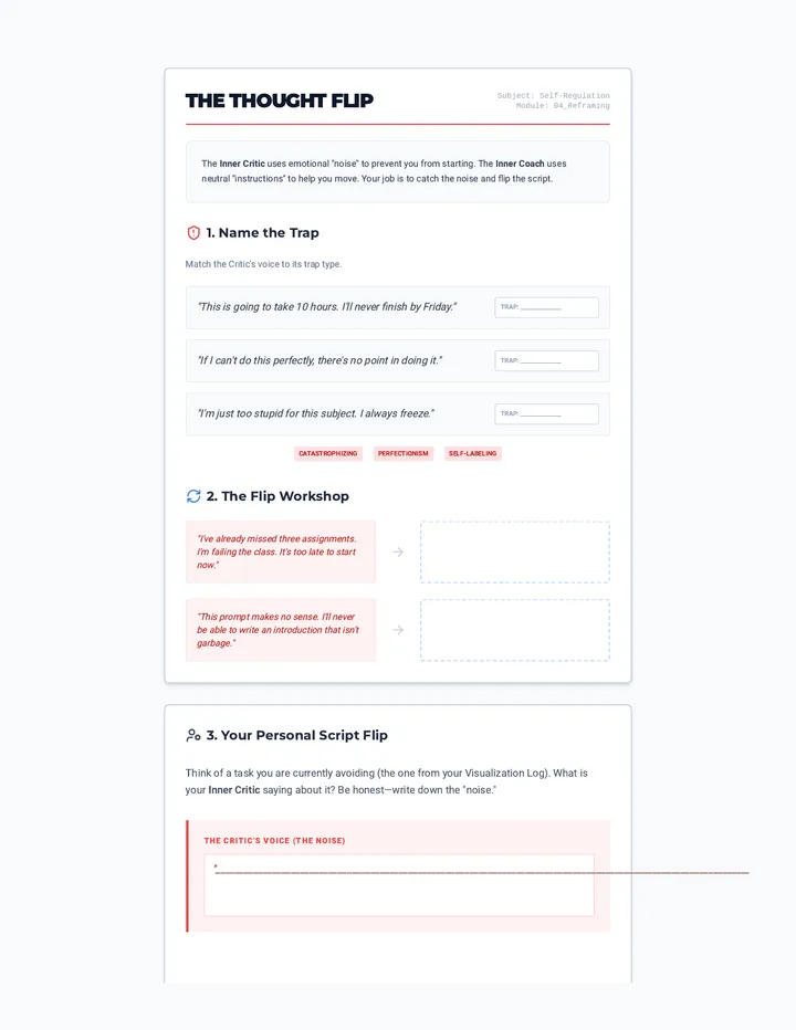 The Thought Flip Sheet