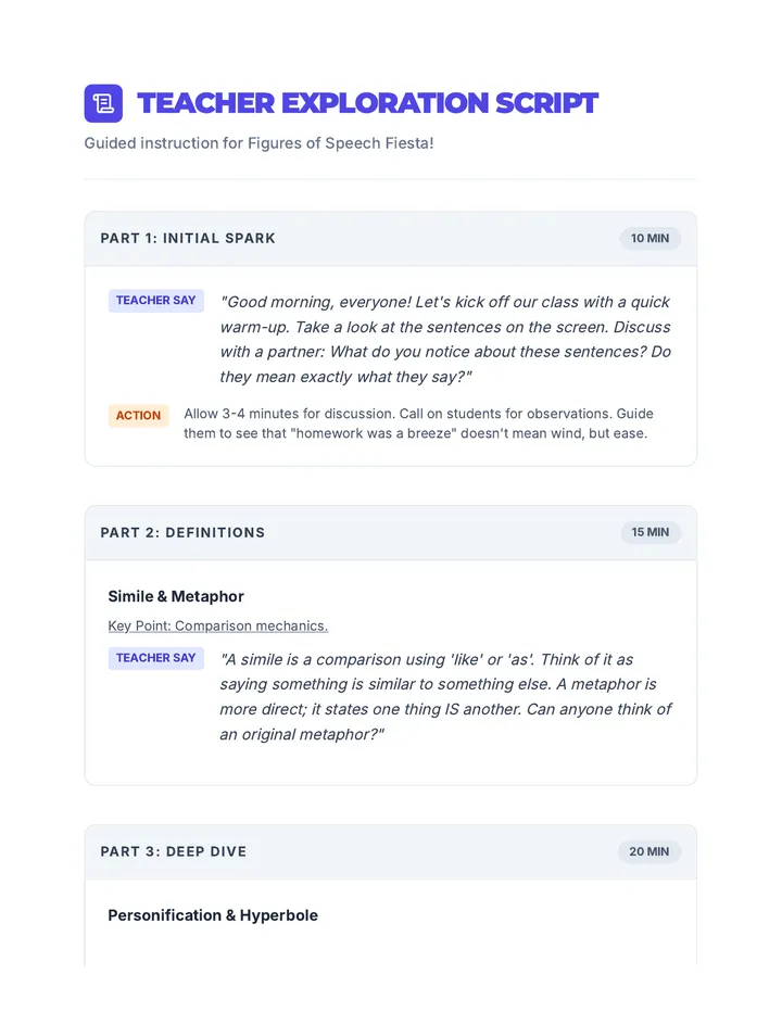 Figurative Language Script Resource