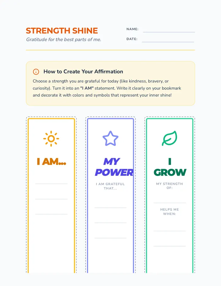 Affirmation Bookmark Templates
