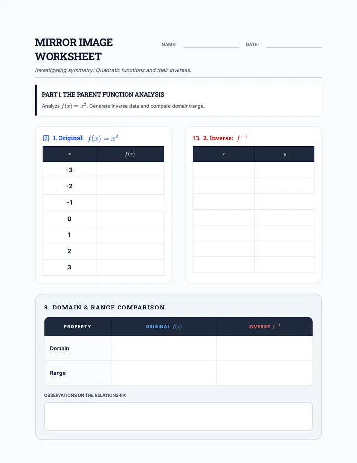 Mirror Image Worksheet