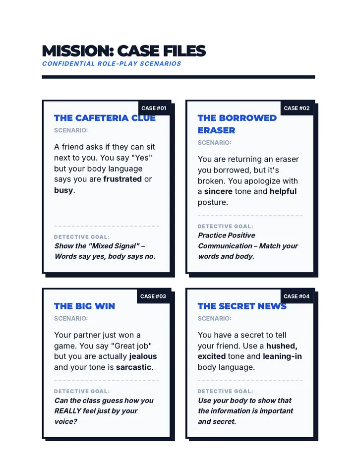 Silent Signals Role Play Cards