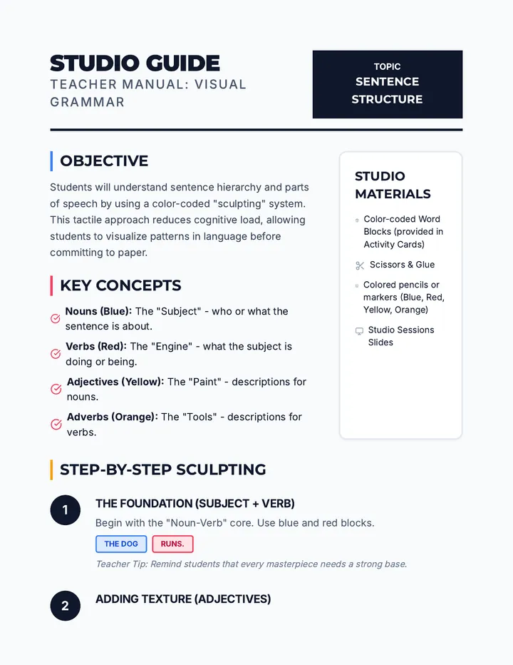 Studio Guide Teacher Manual
