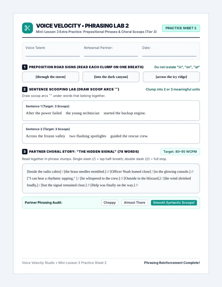 Phrase Masters Scoop Sheet