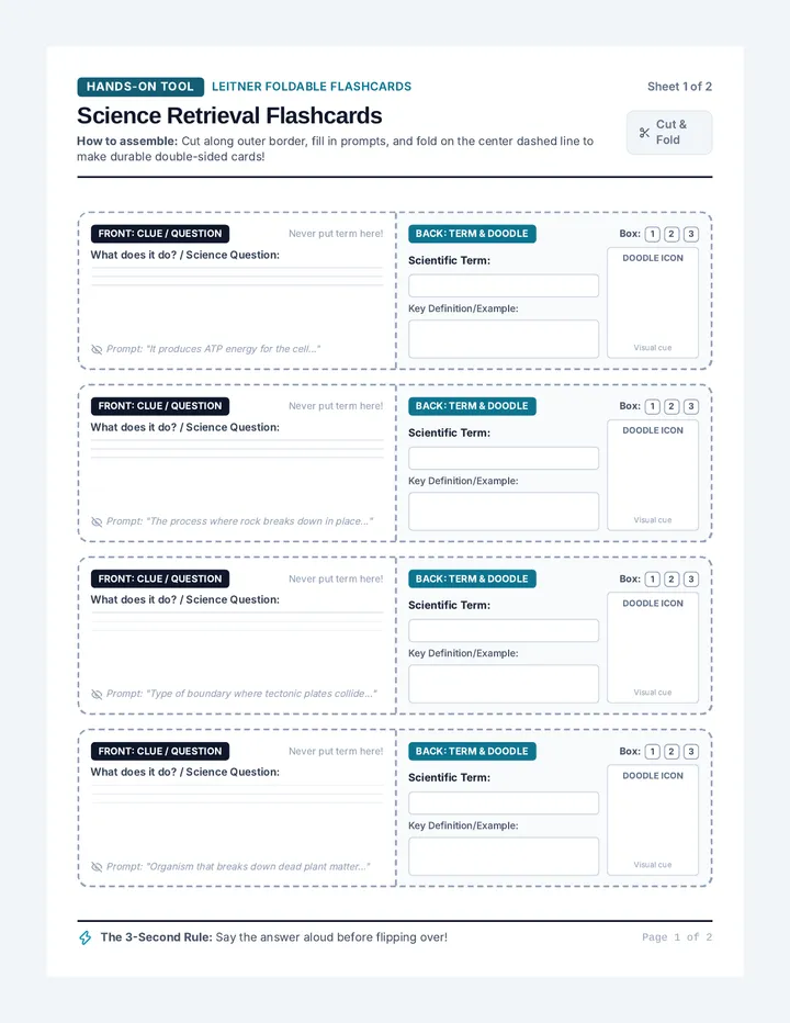 Science Flashcard Template