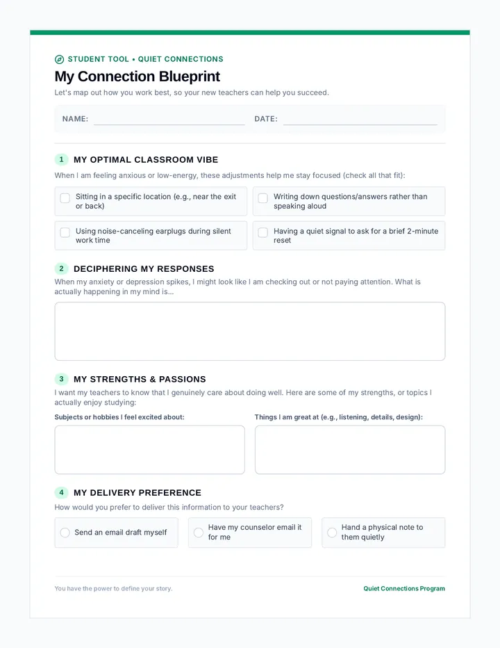 Connection Blueprint Worksheet
