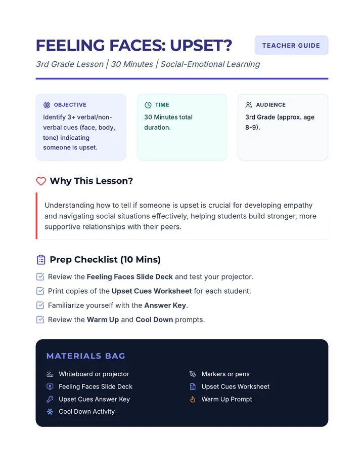 Feeling Faces Lesson Plan