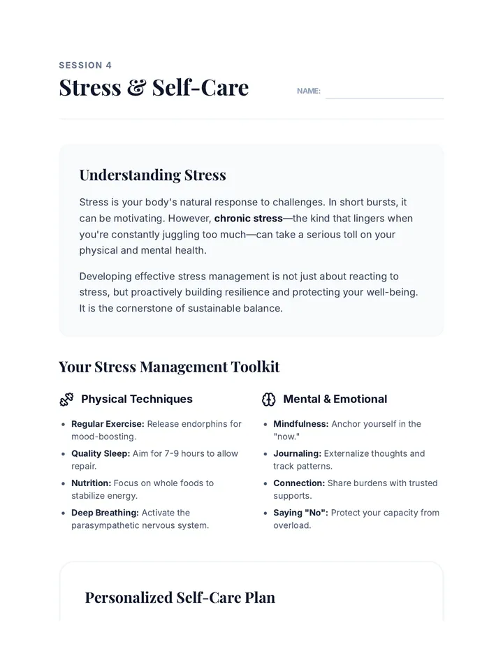 Stress Management Reading