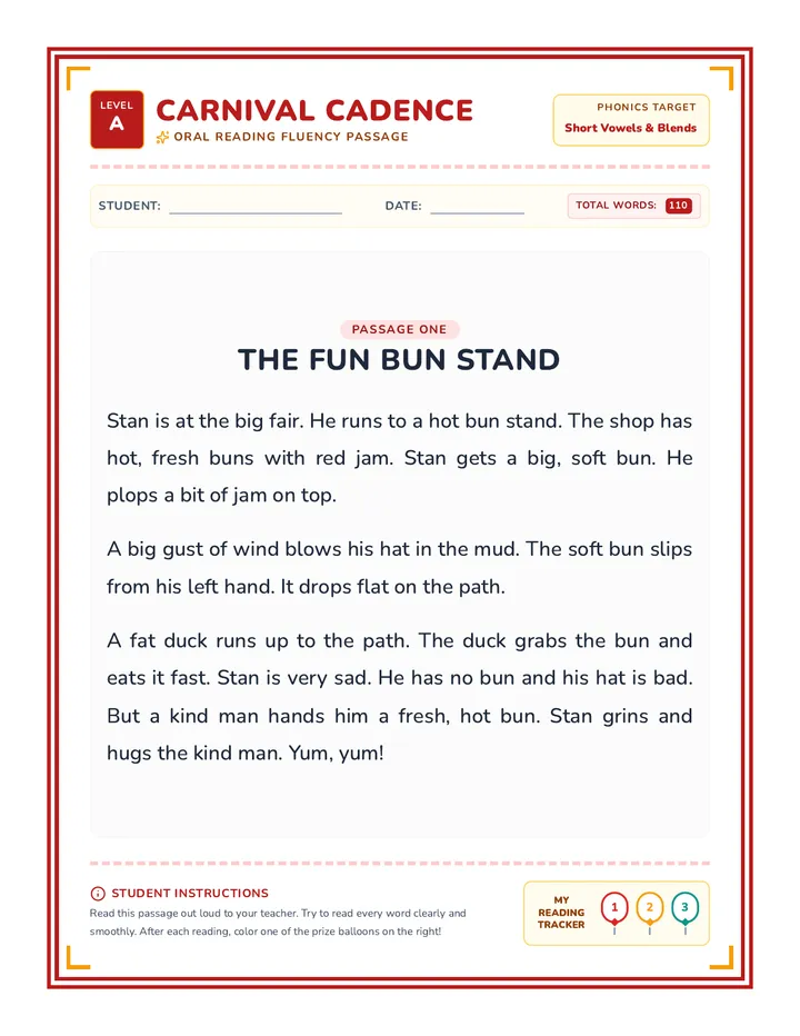 Level A Student Passage page 1