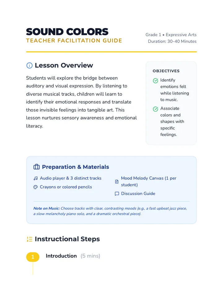Sound Colors Teacher Guide