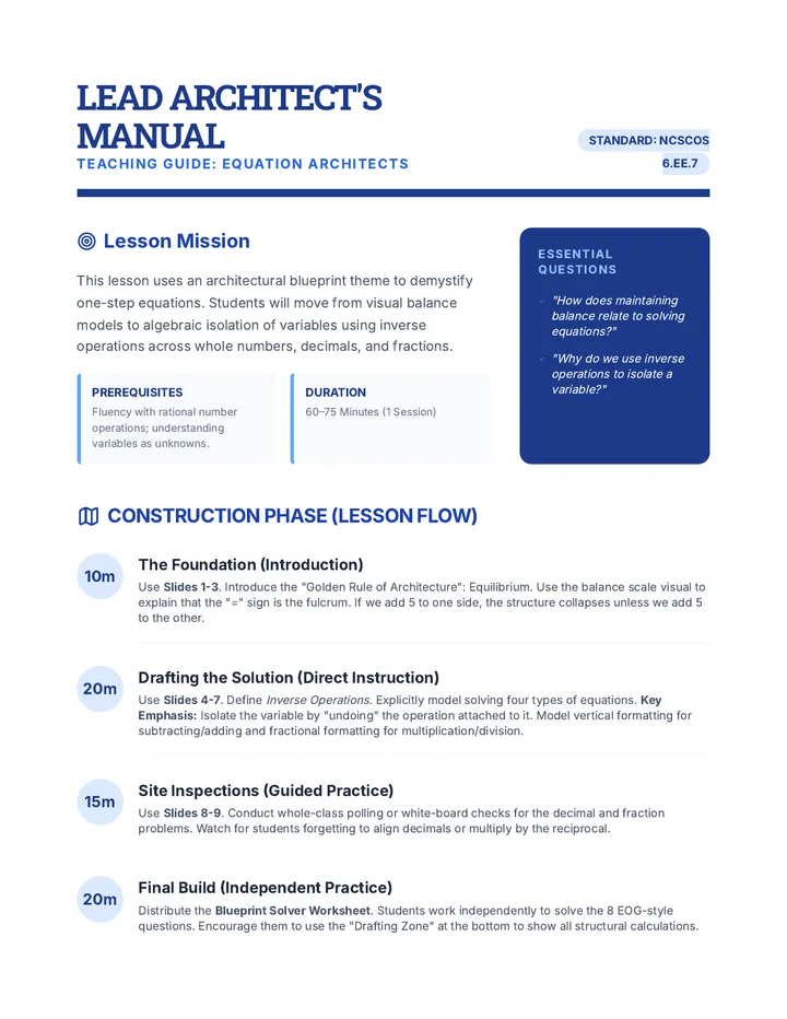 Architect Teacher Guide