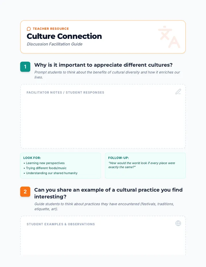 Culture Connection Discussion Guide