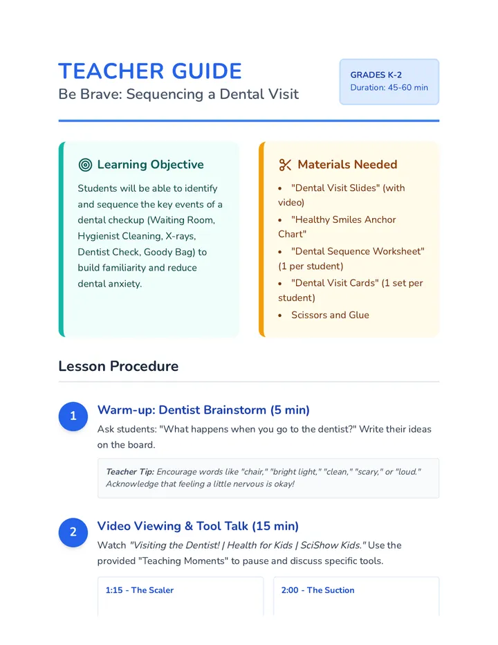 Tooth Team Teacher Guide