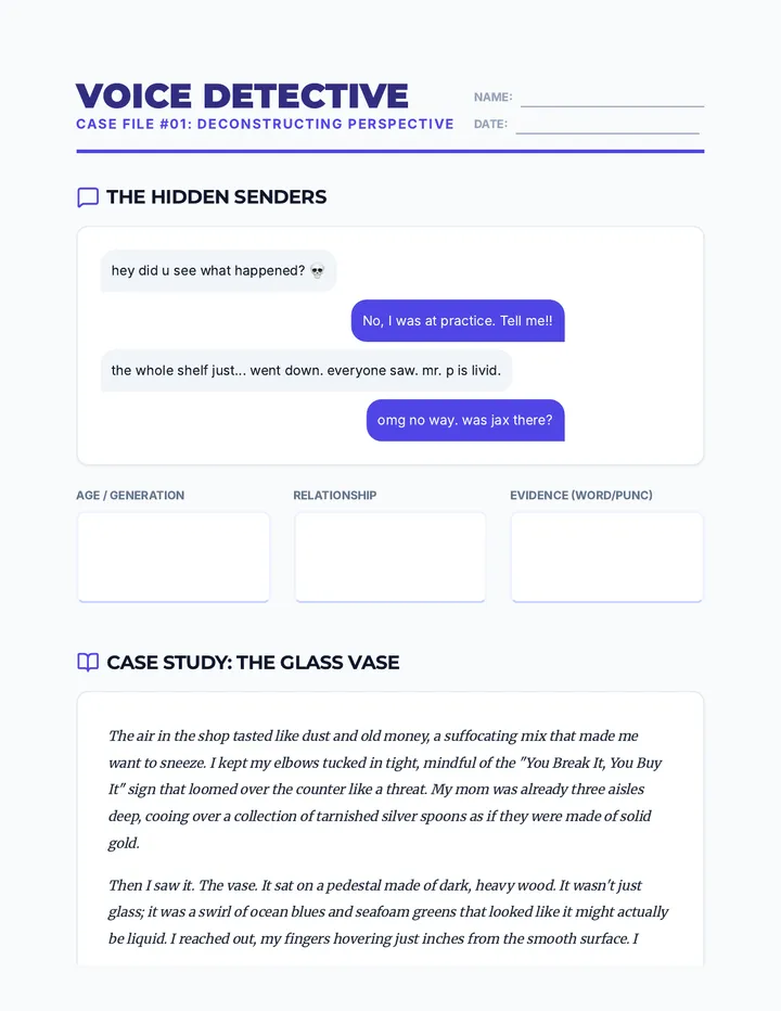 Voice Detective Worksheet