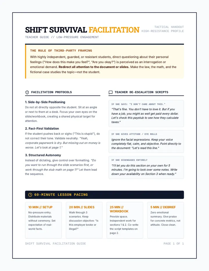 Low Friction Teacher Guide