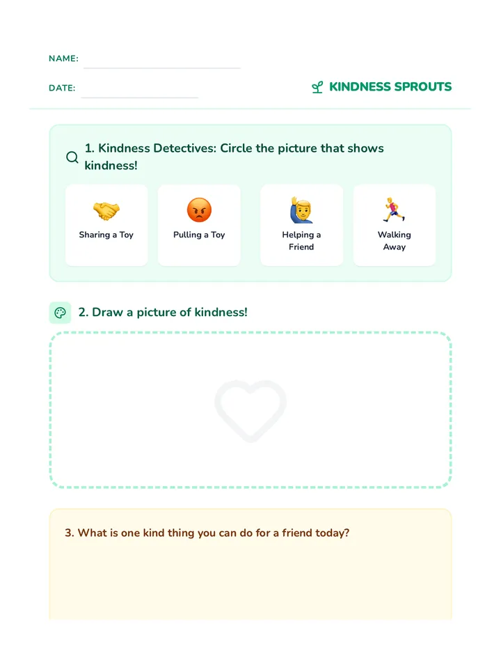 Kindness Sprouts Worksheet