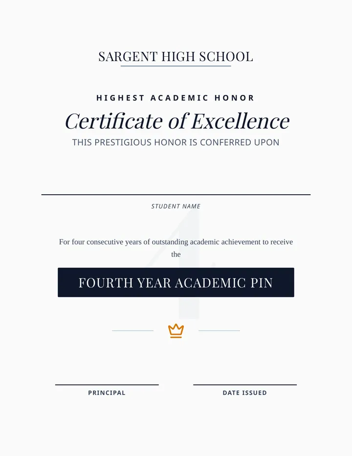 Fourth Year Pin Award