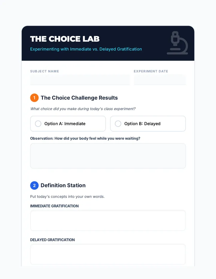 Choice Lab Worksheet