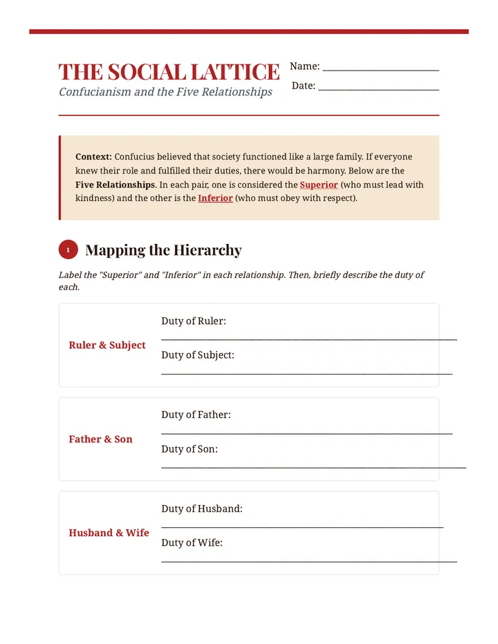 Five Relationships Worksheet