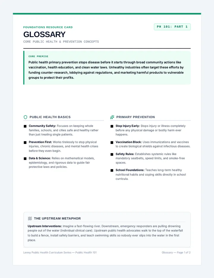 Public Health Glossary Handout