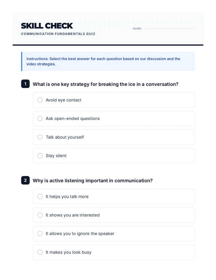 Communication Skills Quiz