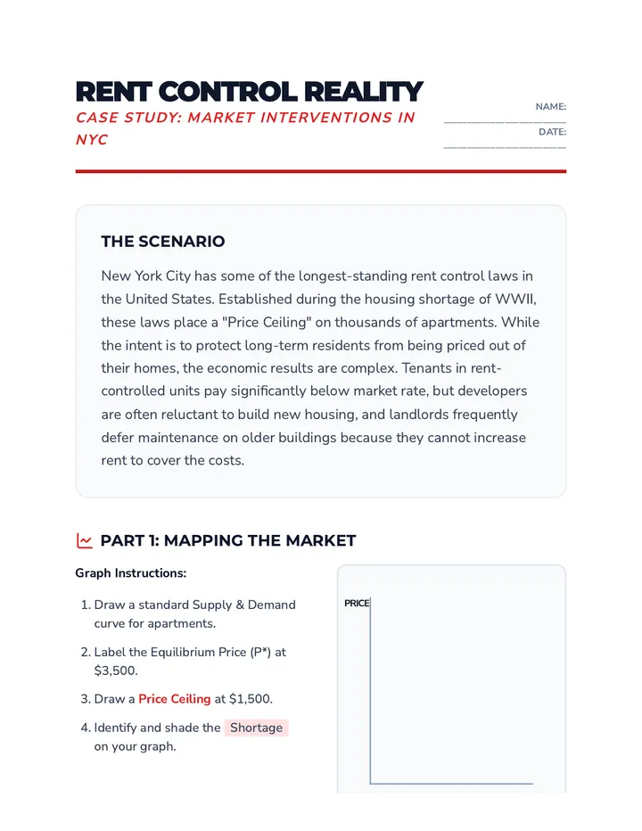 Rent Control Reality Case Study Worksheet