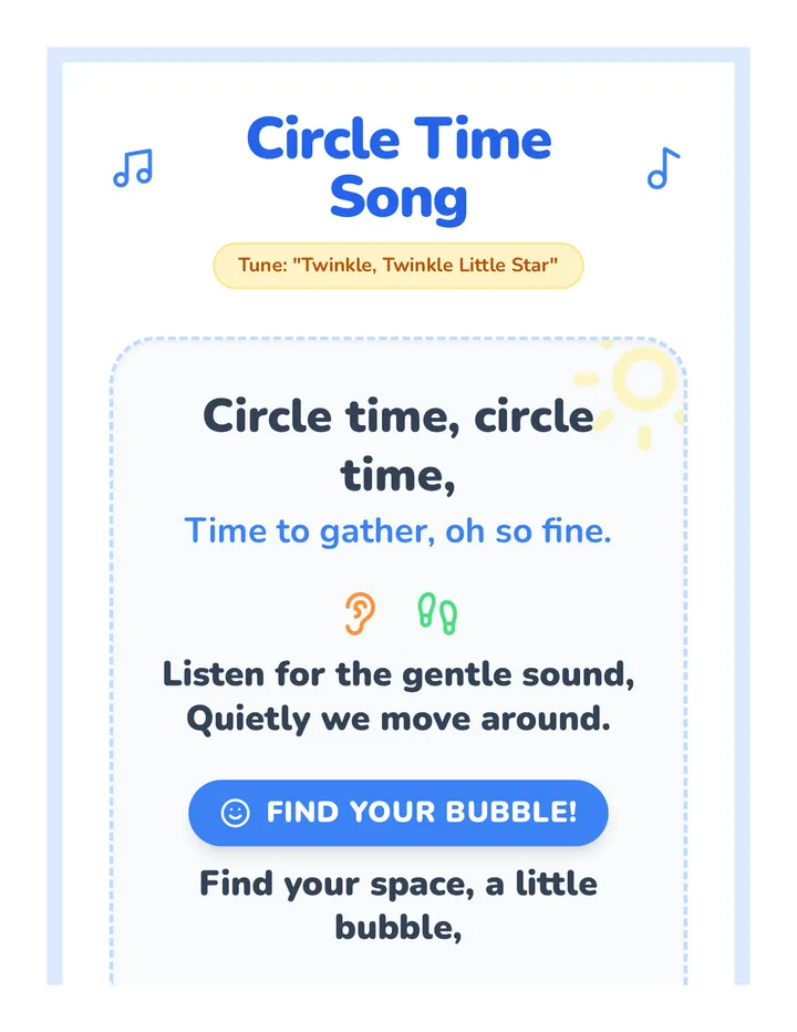 Circle Time Song Chart