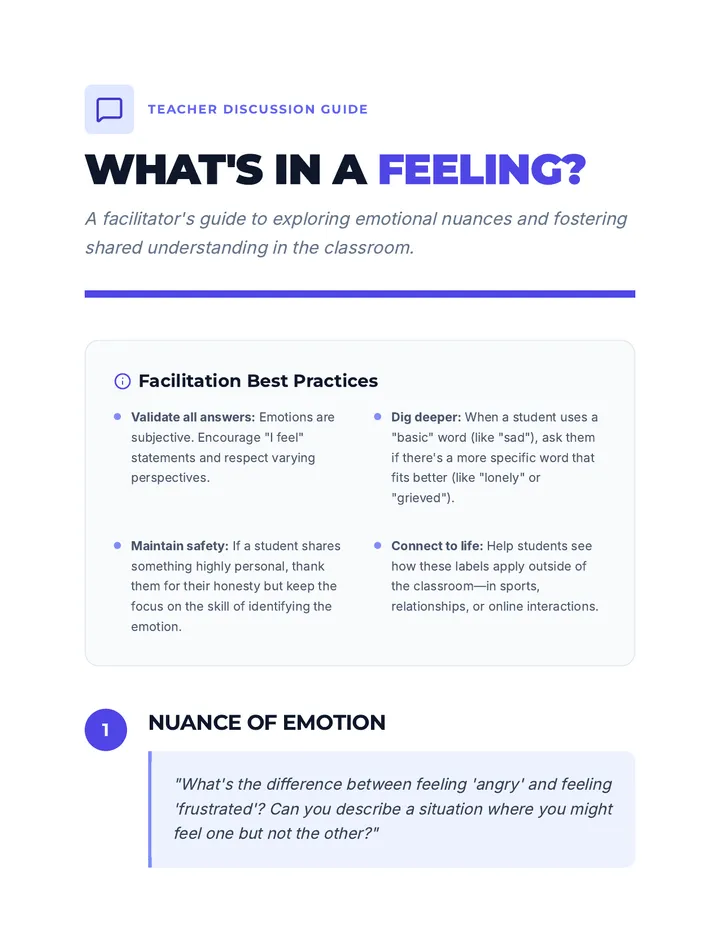 What's in a Feeling Discussion Guide
